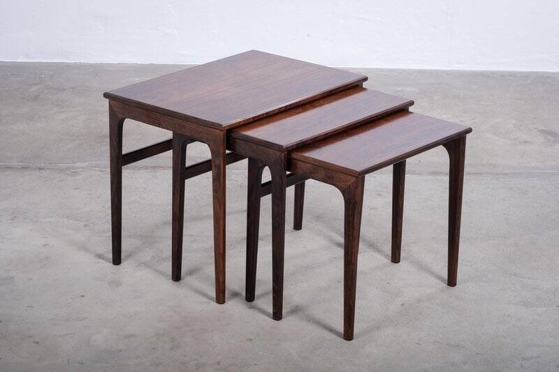 Mid-Century Danish Rosewood Nesting Tables from Brdr. Furbo, 1960s