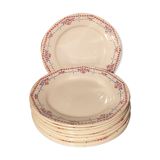 Suite of 10 flat plates Creil Montereau
