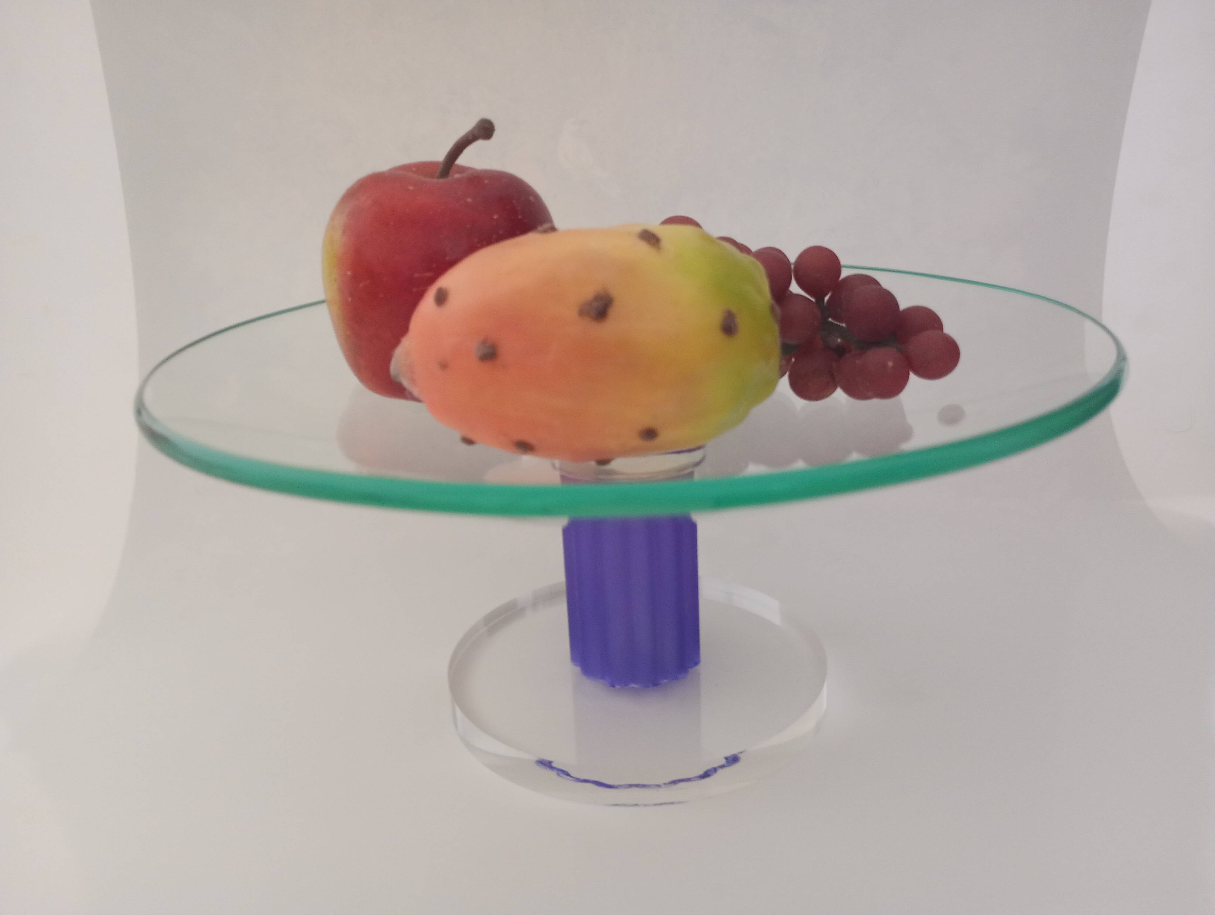 Montana glass footed bowl.Postmodern design