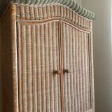 Armoire penderie en rotin