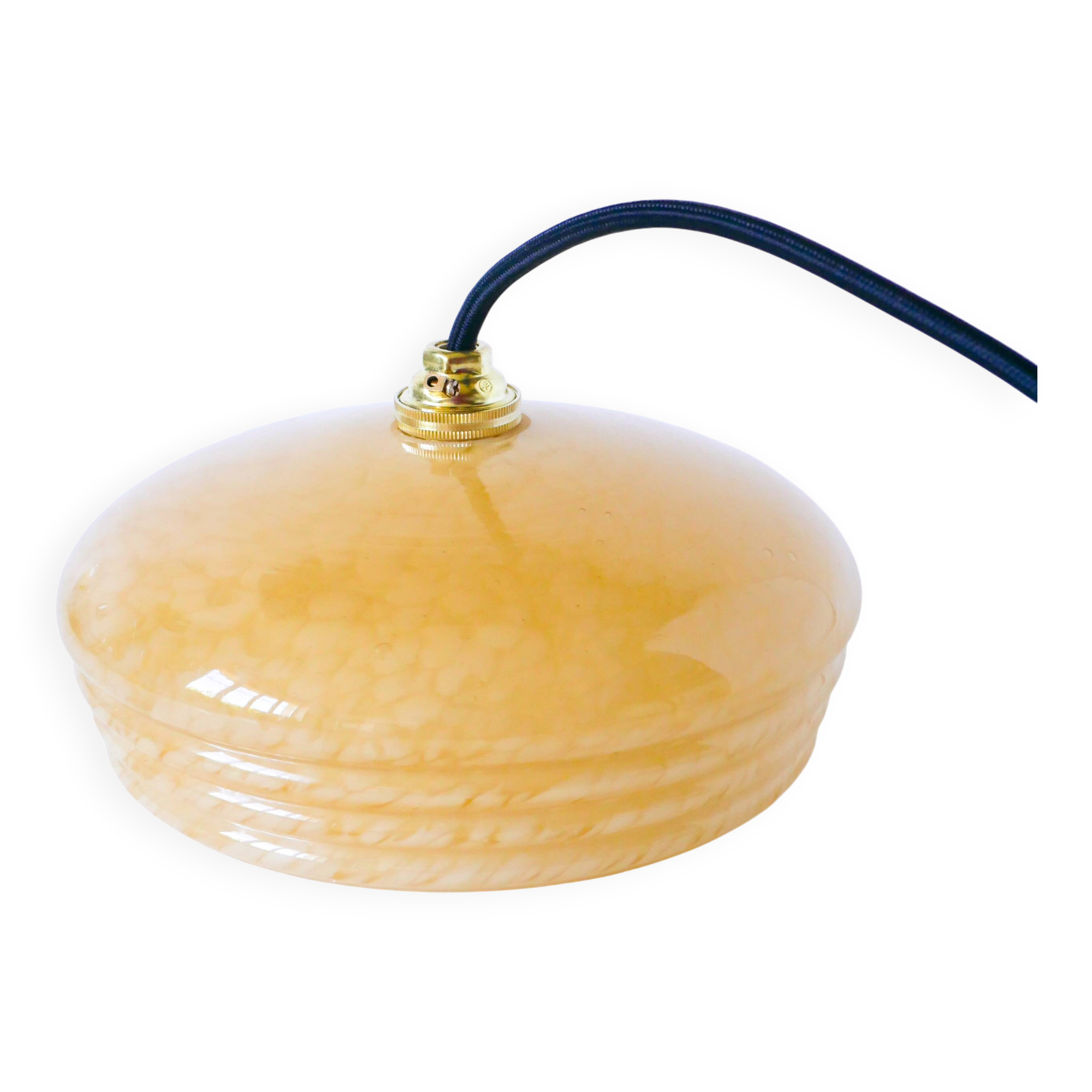 Clichy glass suspension, Pale Yellow, 1930 - 22.5 x 7.5 cm