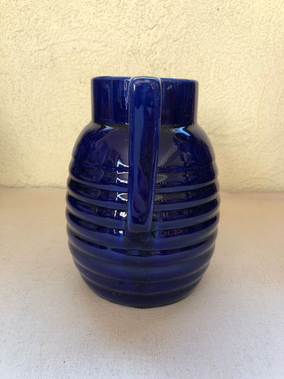 Old blue pitcher ceramic Orchies L1