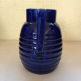 Old blue pitcher ceramic Orchies L1