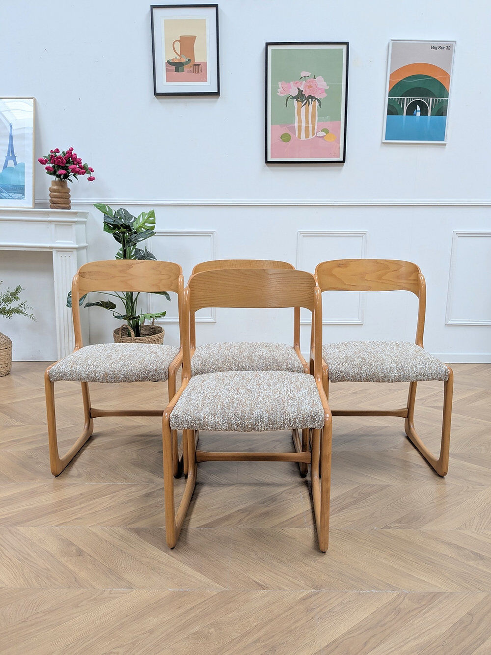 Set of 4 Baumann Sleigh Chairs