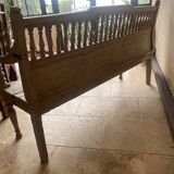 Patinated exotic wood bench for indoor or outdoor use
