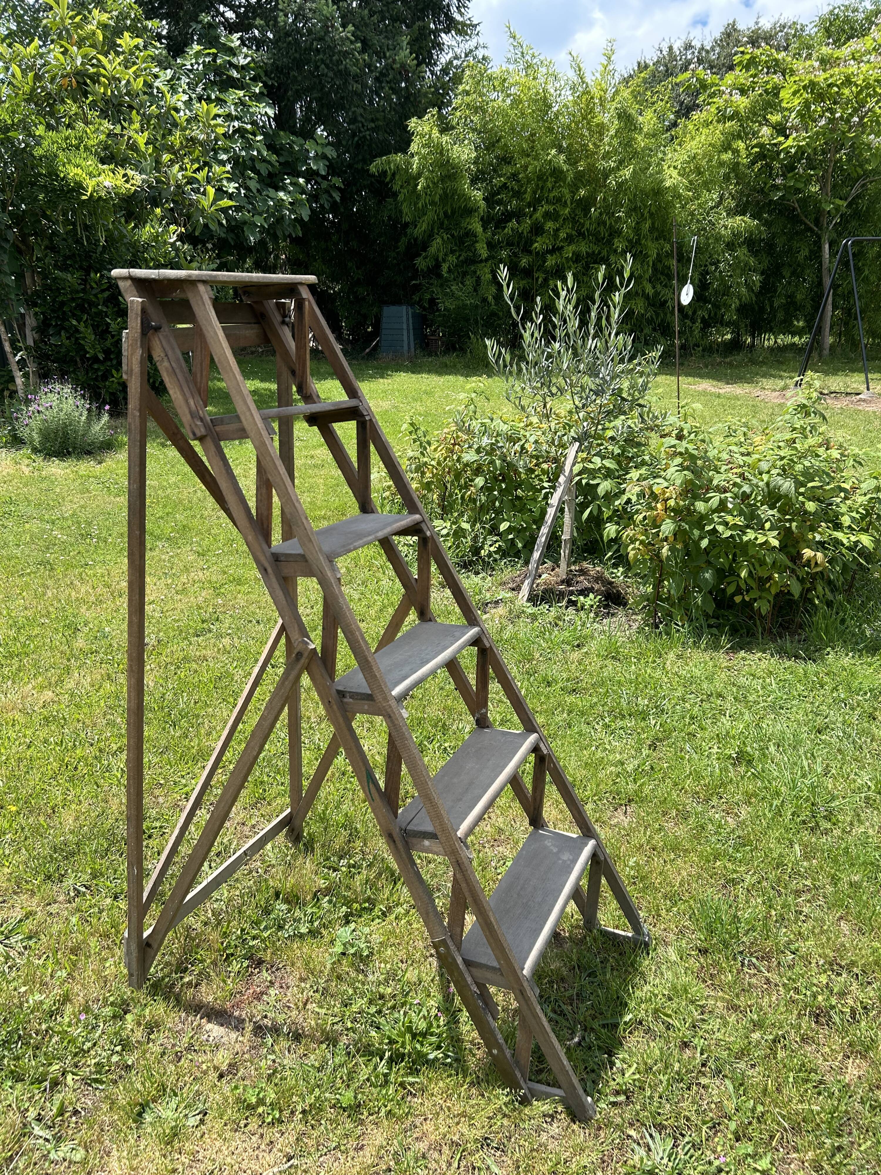 Antique wooden painter's stepladder