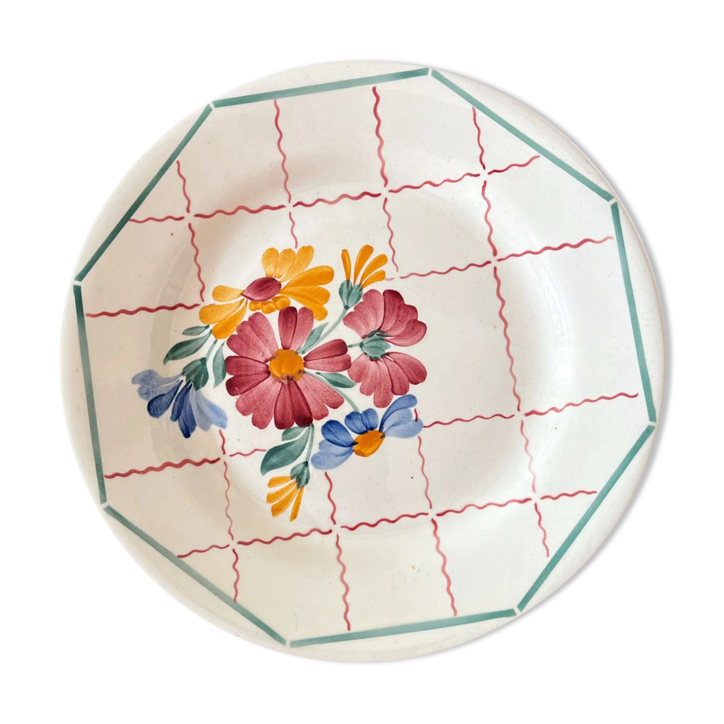 Low earthenware compotier Grasse, HBCM (Hippolyte Boulenger - Creil Montereau)