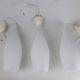 Superb set of three Holmegaard white opaline glass pendant lights