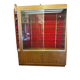 Paire de vitrines vintage en bois et verre