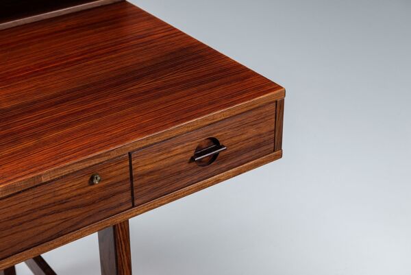 Bureau Flip-Top Partners en rosewood de Peter Lovig, Lovig, Danemark, 1960.