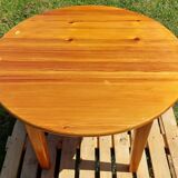 Round pine coffee table