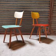 Paire de chaises en bois ton  république tchèque 1960