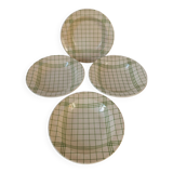 Assiettes creuses Gien Prairie torchon vert Vintage