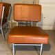 Pair of modernist low chairs in skai camel vintage 60s/70s