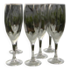 Set of 6 cut crystal flutes from lorraine.