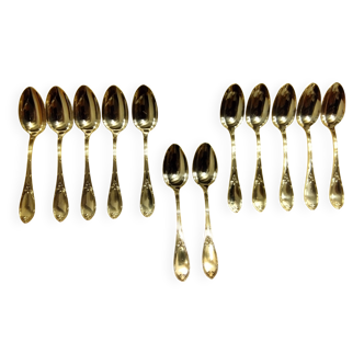 12 silver-plated dessert spoons by Félix Frères