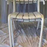 Pair of white garden armchairs