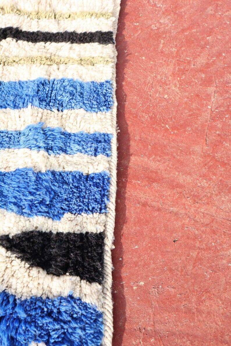 Handmade blue Beni Ourain rug 150/250cm