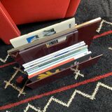 Magazine holder 70s plexiglass burgundy