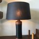 Scandinavian Teak an Leather Mid-Century Table Lamp, 1950s