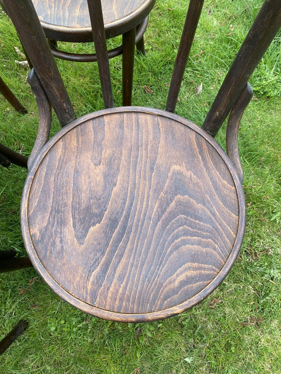 Set of 8 mismatched bistro chairs