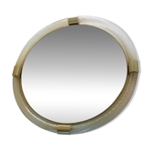 Miroir rond en or élégant de Murano, style Barovier