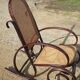 Rocking chair wood and canage seventies