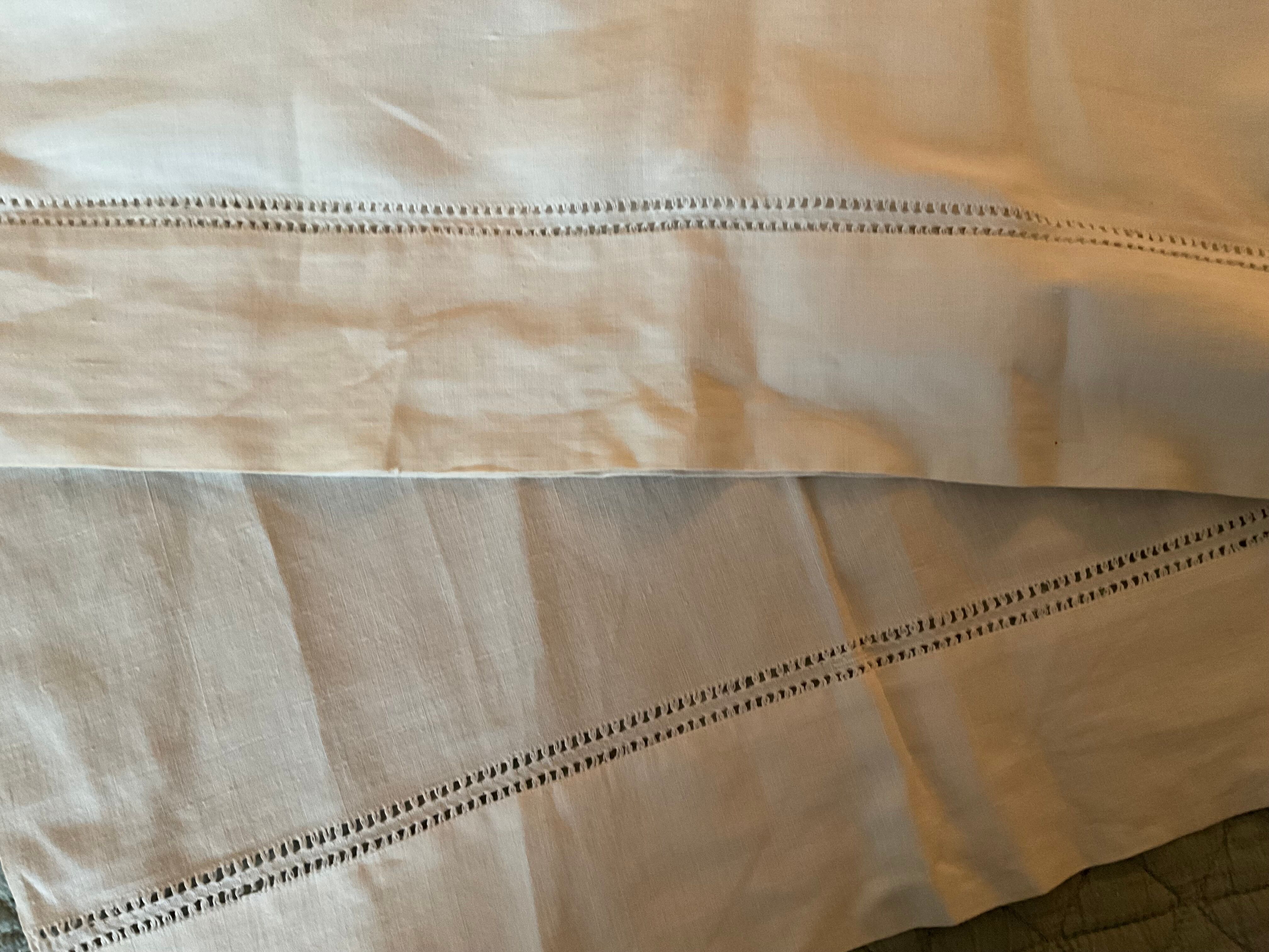 Antique sheet embroidered in fine linen