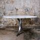 Large round Carrara marble table, Italy, 1970s