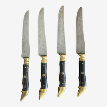 4 antique table knives - Pouzet Bigay - Thiers late nineteenth
