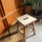 Vintage solid oak stool
