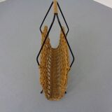 Magazine rack in filigree rattan and steel, 1960s