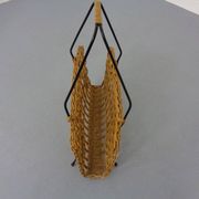 Magazine rack in filigree rattan and steel, 1960s