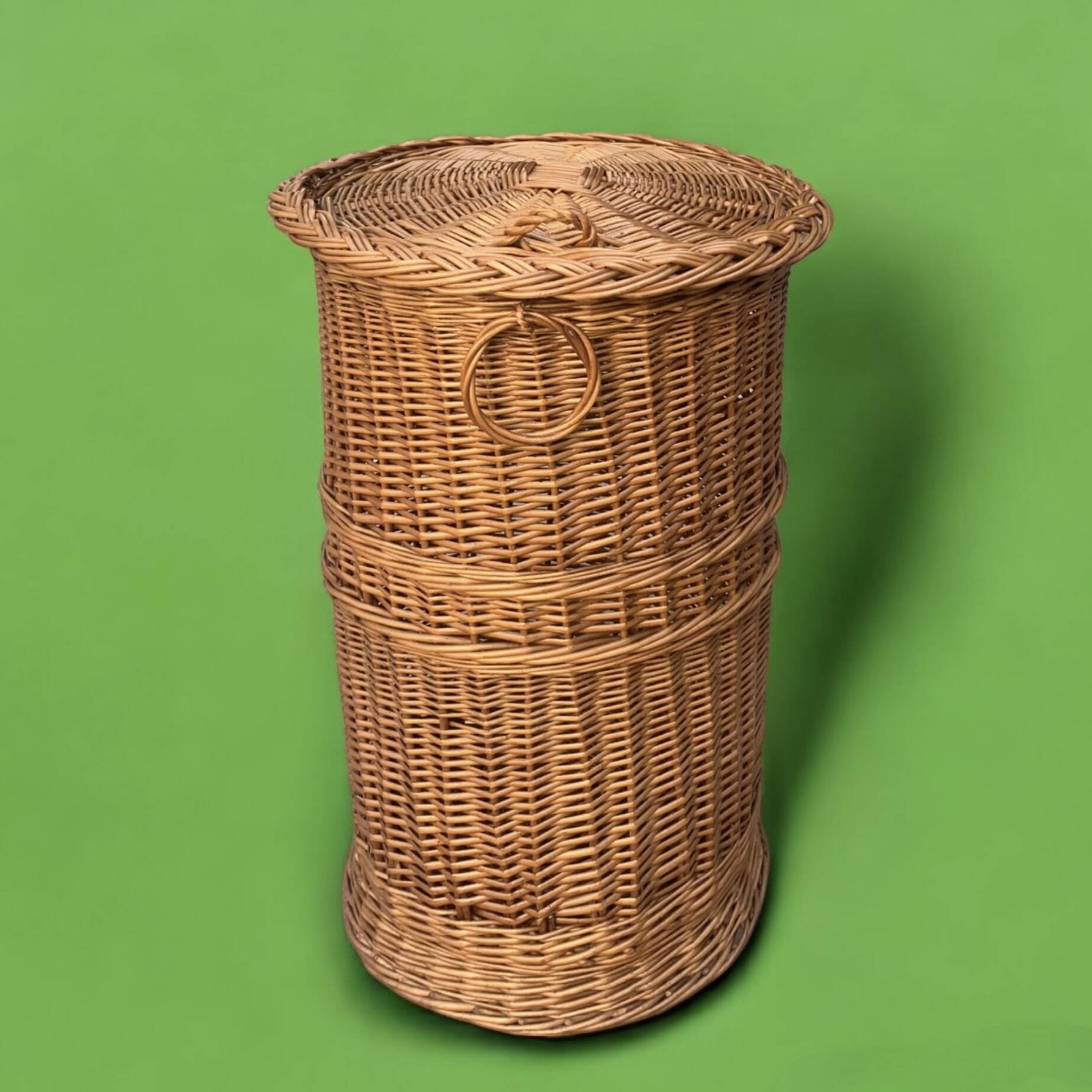 Vintage wicker laundry basket