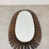Miroir soleil rotin ovale 102 x 51 cm style jungle chic