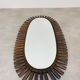 Oval rattan sun mirror 102 x 51 cm jungle chic style