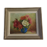 oil table bouquet of flowers