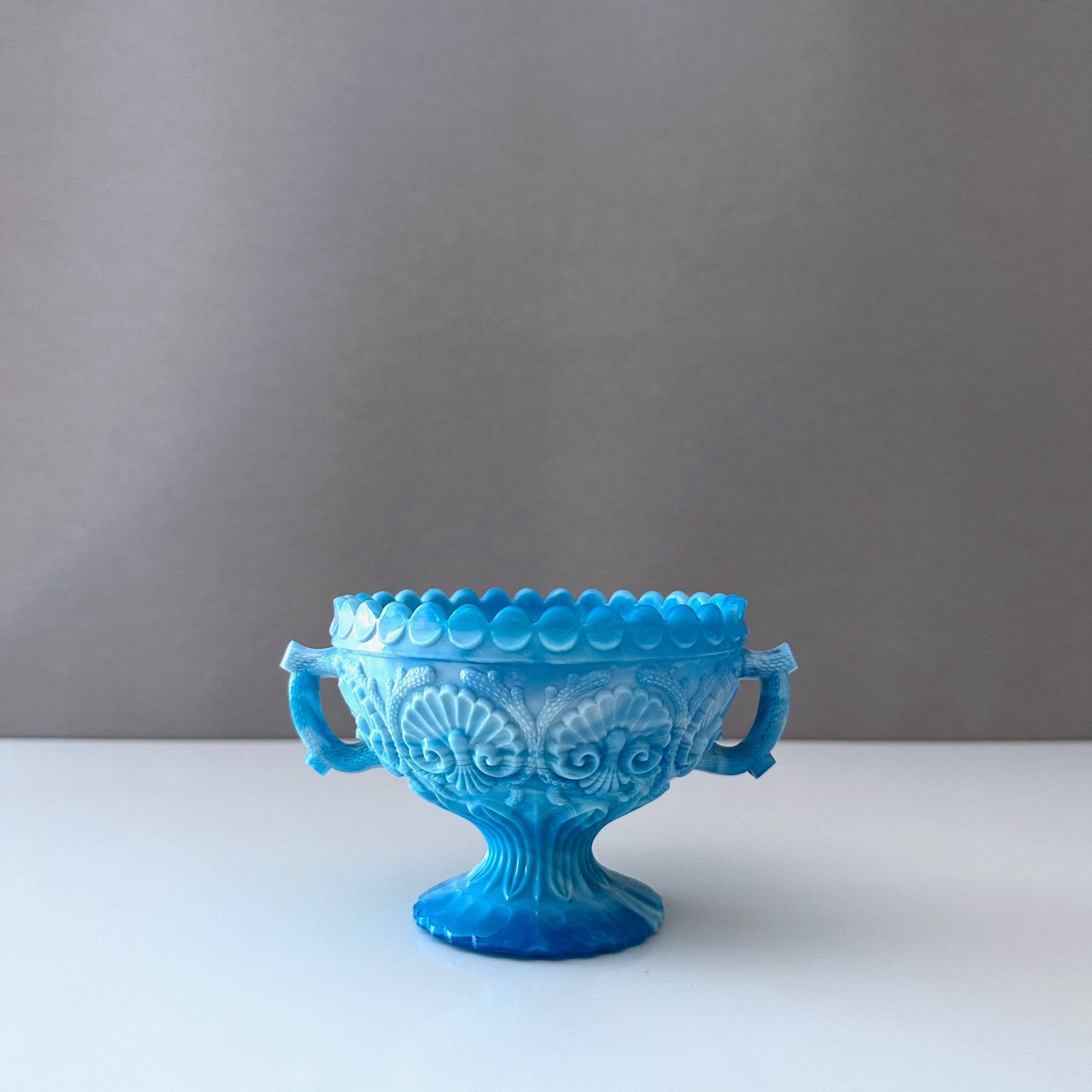 Victorian blue malachite glass bowl, Davidson