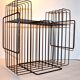 VINTAGE 1960-1970 graphic vinyl record holder in black metal
