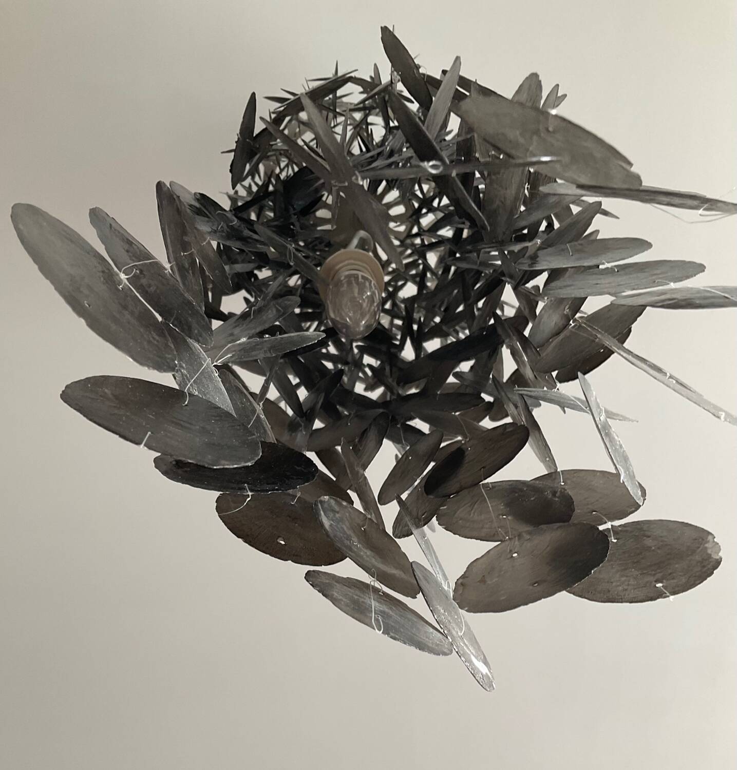 Vintage chandelier with mother-of-pearl pendants