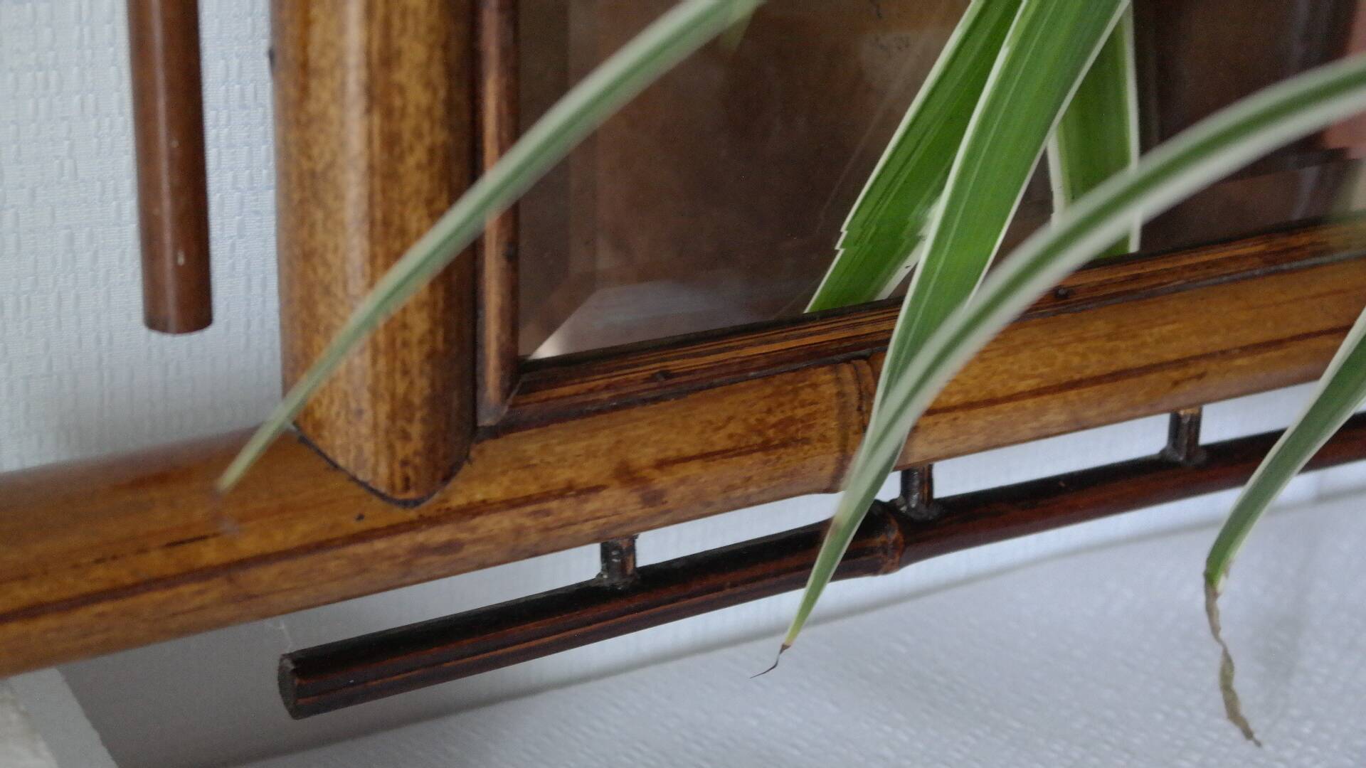 Vintage bamboo wall mirror 50's