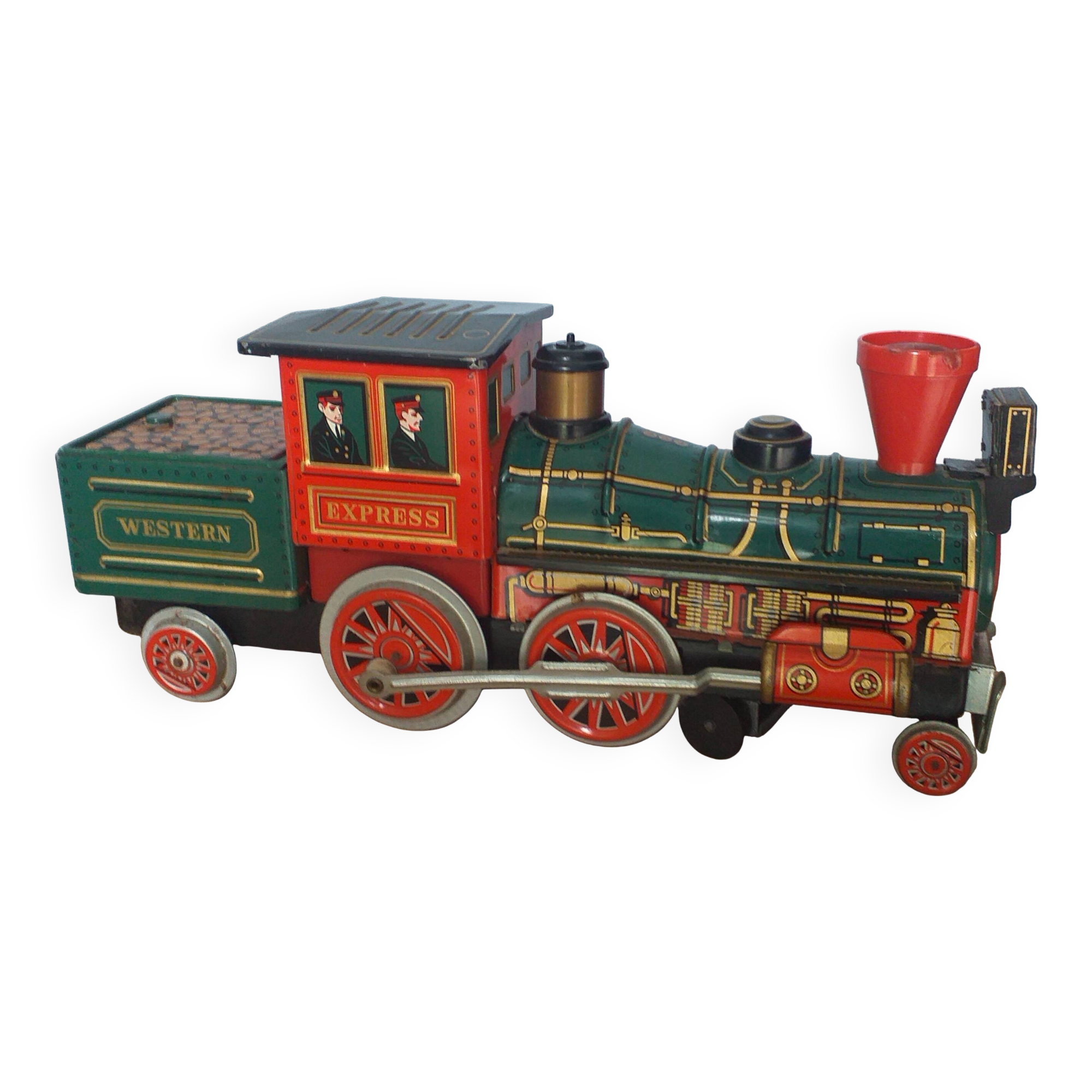 Vintage metal collector's locomotive.