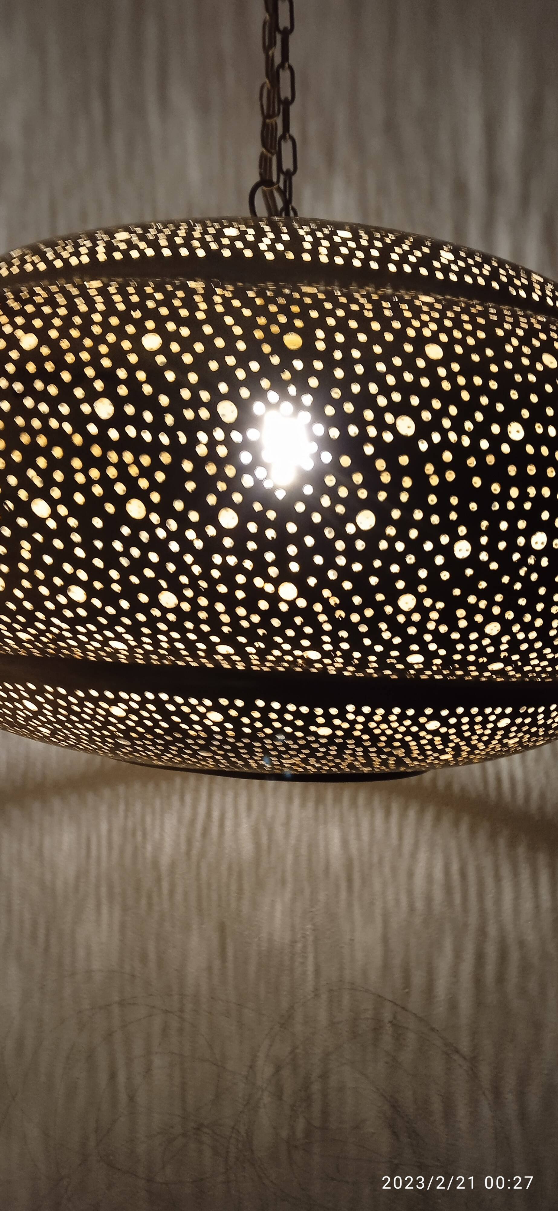 Moroccan brass pendant light