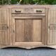 Art Deco vintage Parisian buffet renovated in solid oak and pink marble from the 1930s.