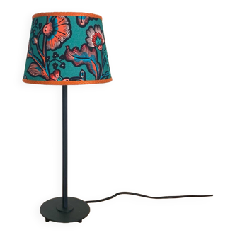 Lampe vintage upcyclée - Indienne verte