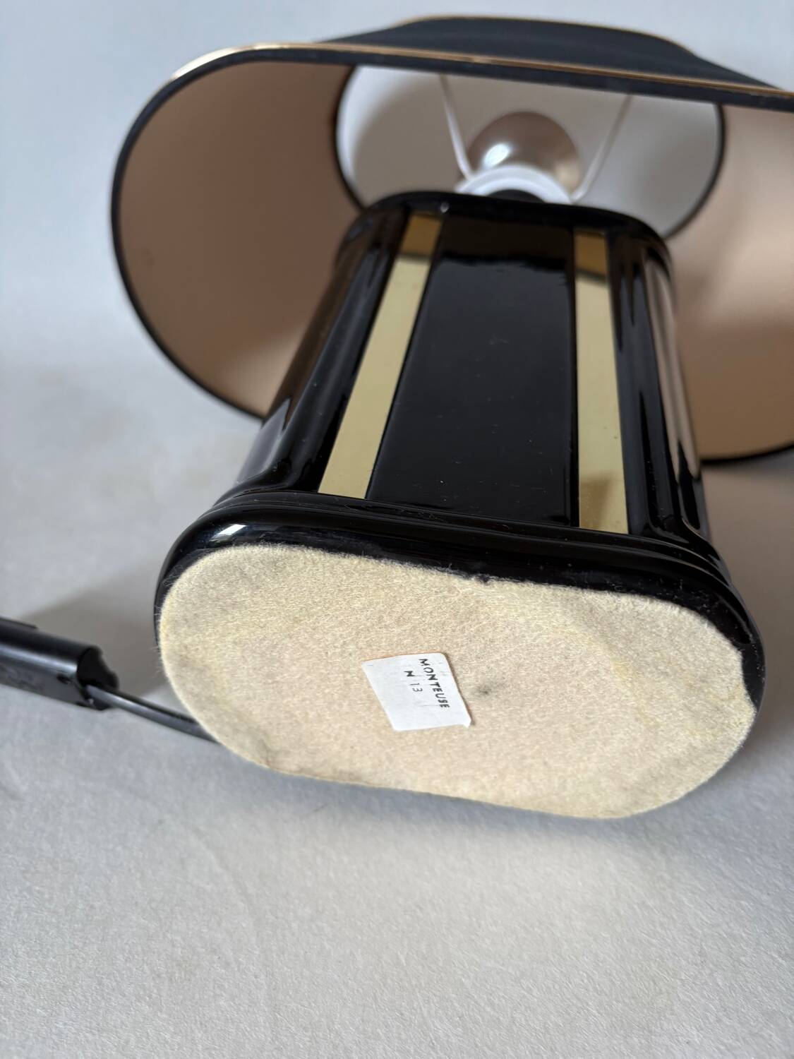 Black ceramic lamp from the 1980s