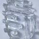 80s design sculptural glass candle holder