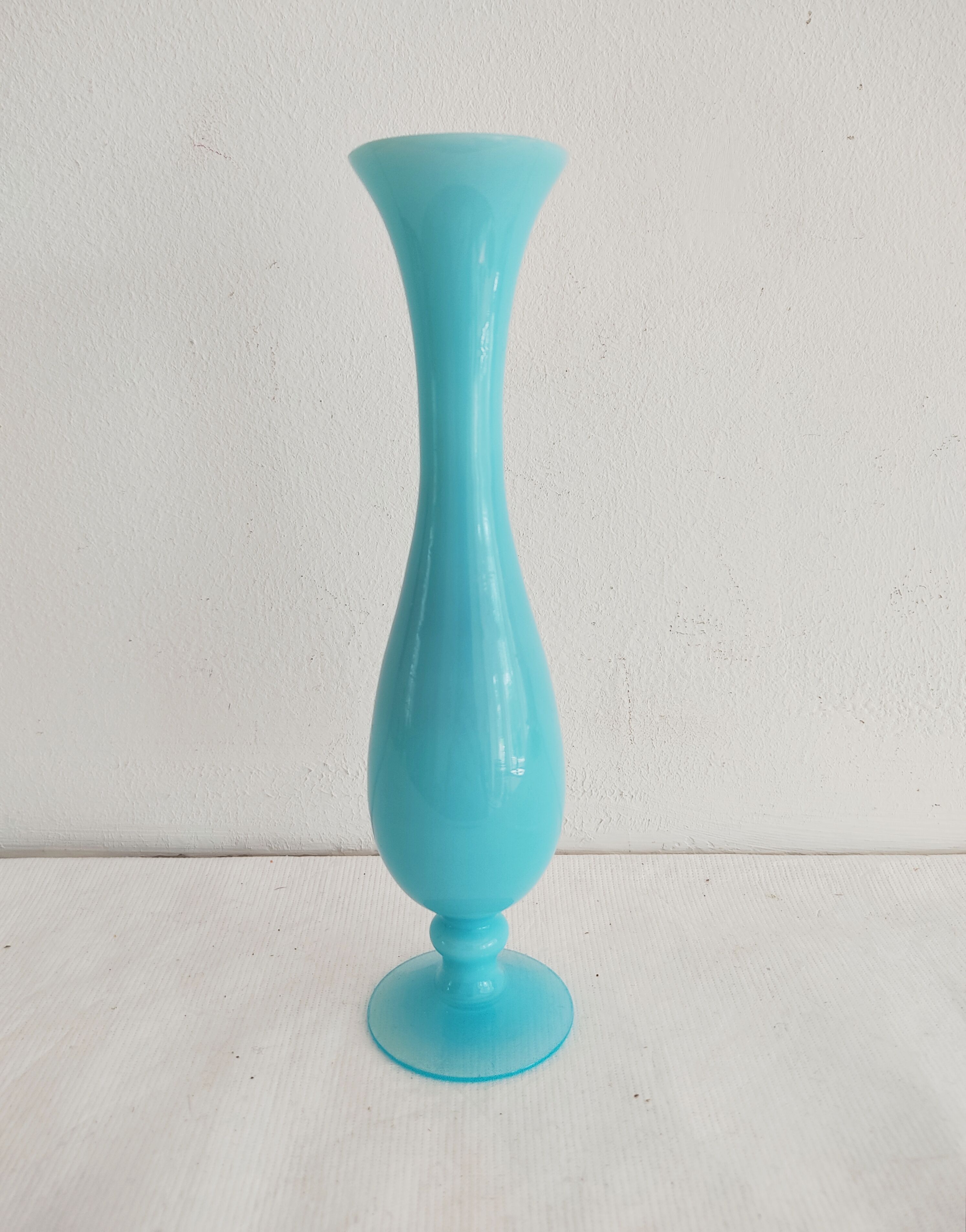 Light blue opaline soliflore vase