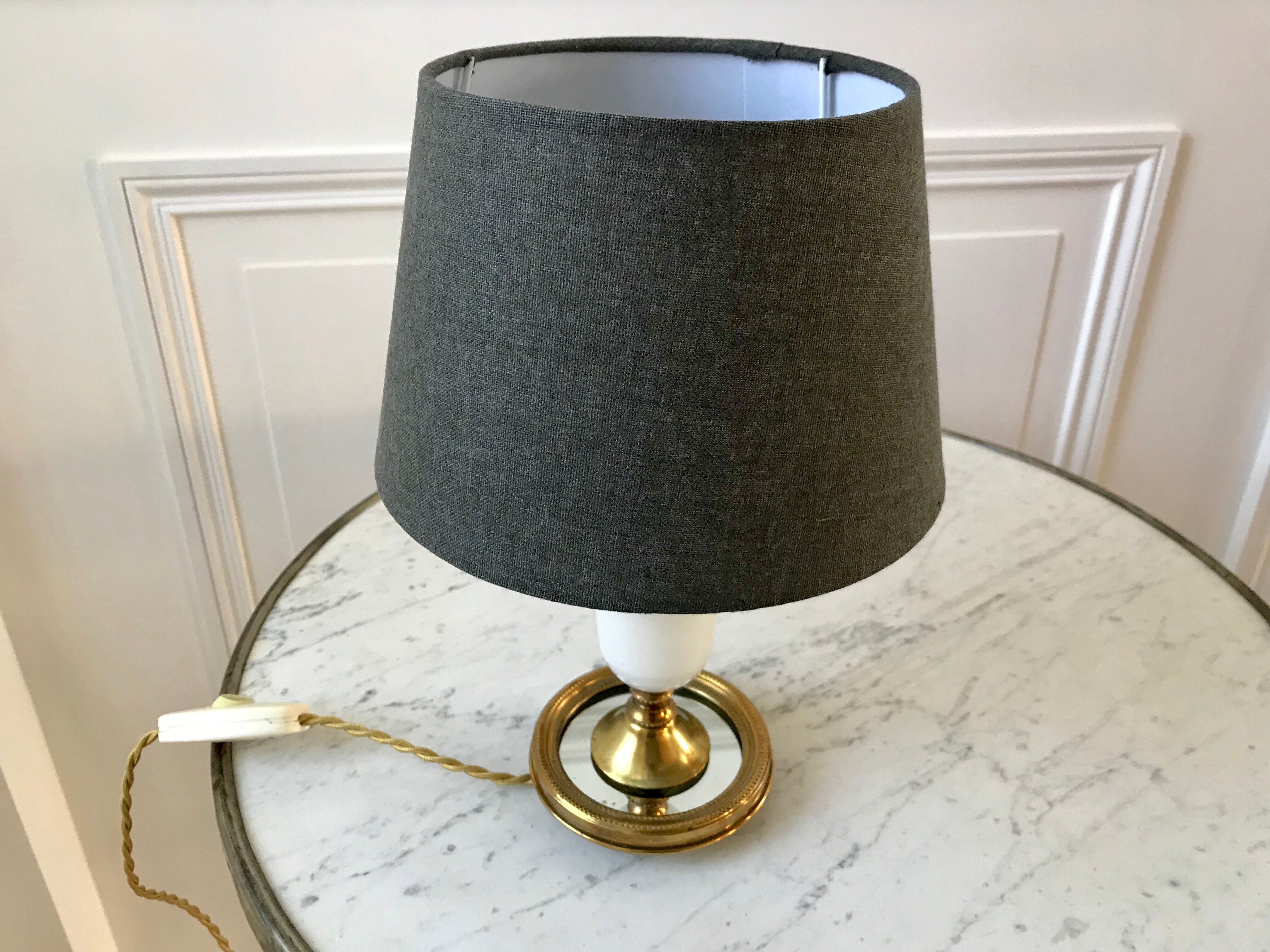 Table lamp in alabaster and brass 50s