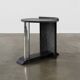 Vintage ebonised oak and mirror mosaic pedestal table